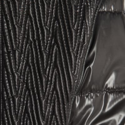 Black High shine Padded coat