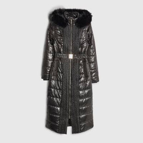 Black High shine Padded coat