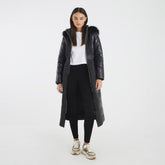 Black High shine Padded coat