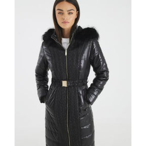 Black High shine Padded coat