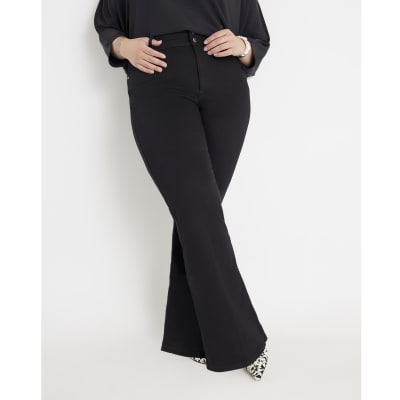 Black High Waisted Relaxed Flare Jeans