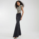 Black High Waisted Relaxed Flared Jeans