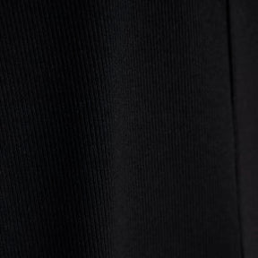 Black High Waisted Ribbed Flare Leggings