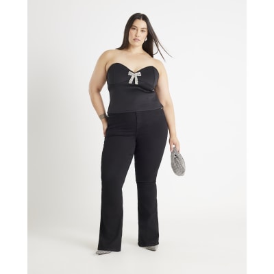 Black High Waisted Sculpt Flare Jeans