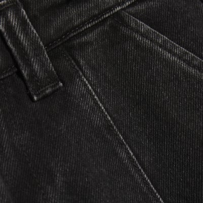 Black High Waisted Tapered Jeans