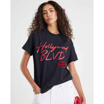 Black Hollywood Blvd Kiss T-Shirt