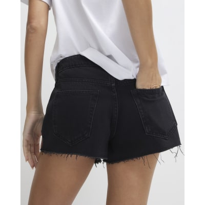 Black Hotpant Denim Shorts