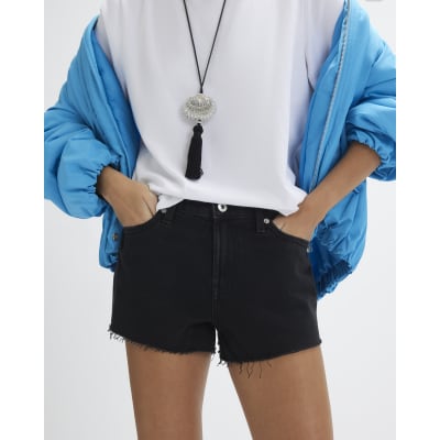 Black Hotpant Denim Shorts