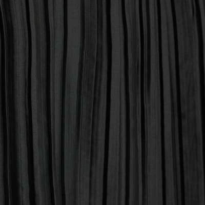 Black Jersey Back Pleated Long Sleeve Top