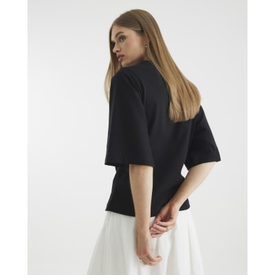 Black Kimono Sleeve T-Shirt