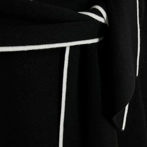 Black Knit Long Sleeve Tipped Bow Jumper