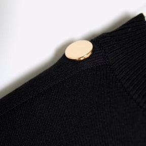 Black Knit Long Sleeve Top