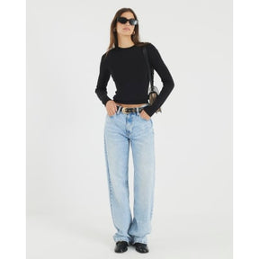 Black Knit Long Sleeve Top