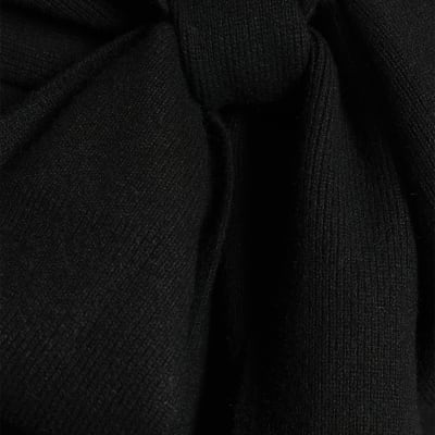 Black Knit Neck Bow Tie Jumper