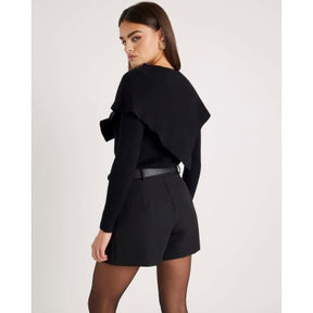 Black Knitted Cape Jumper