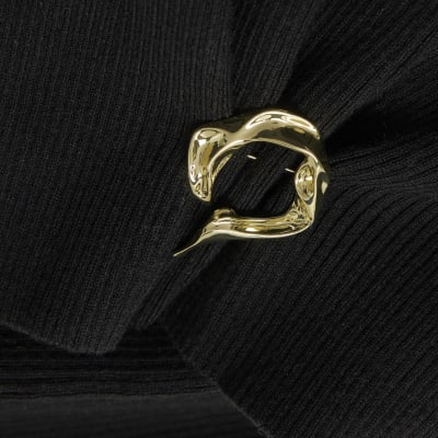 Black Knitted Cape Jumper