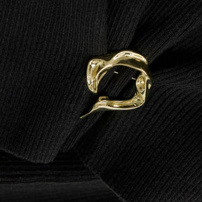 Black Knitted Cape Jumper