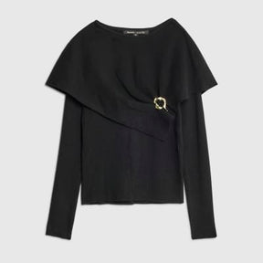 Black Knitted Cape Jumper