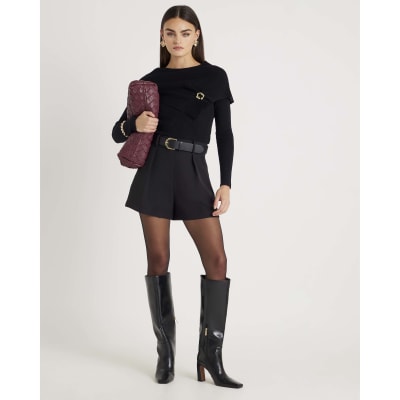 Black Knitted Cape Jumper