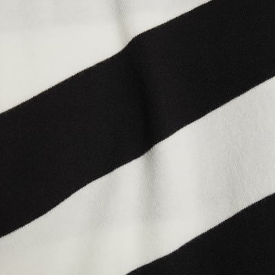 Black Knitted Striped Ribbed Jumper