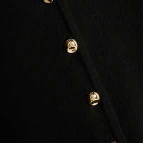 Black Knitted Structured Sleeve Cardigan