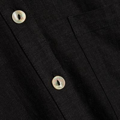 Black Linen Blend Shirt