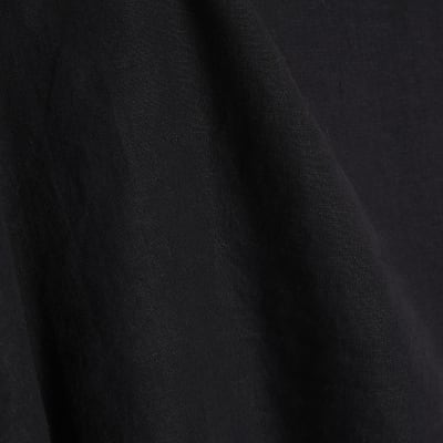 Black Linen Blend Tank Top