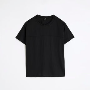 Black Linen Look Short Sleeve T-Shirt