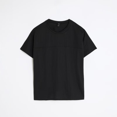 Black Linen Look Short Sleeve T-Shirt