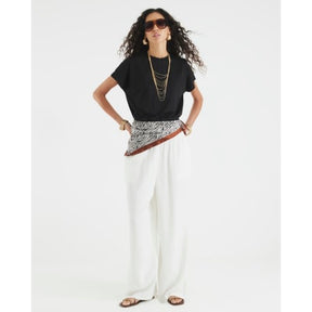 Black Linen Look Short Sleeve T-Shirt