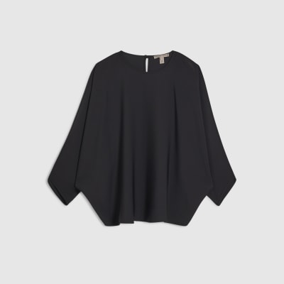 Black Long Sleeve Batwing Top