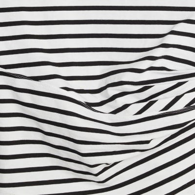 Black long sleeve Drape Side Stripe Top