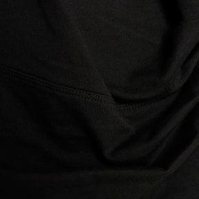 Black Long Sleeve Drape Side Top