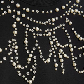 Black Long Sleeve Embellished Sweatshirt