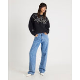 Black Long Sleeve Embellished Sweatshirt
