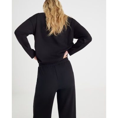 Black Long Sleeve High Neck Neoprene Top