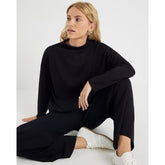 Black Long Sleeve High Neck Neoprene Top