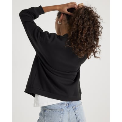 Black Long Sleeve Jersey Cardigan