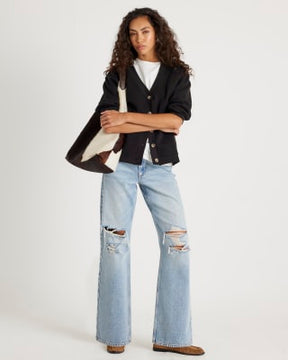 Black Long Sleeve Jersey Cardigan