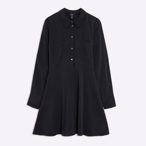 Black long sleeve Mini Shirt Dress