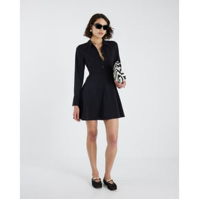 Black long sleeve Mini Shirt Dress