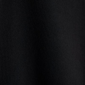 Black Long Sleeve Ribbed Crew Neck Top