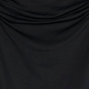 Black Long Sleeve Ruched Drape Top