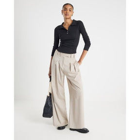 Black Long Sleeve Ruched Ribbed Polo Top