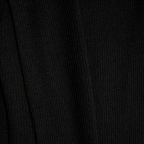 Black Long Sleeve Scarf Neck Ribbed Top