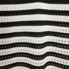 Black Long Sleeve Stripe Tie Front Maxi Dress