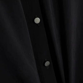 Black Long Sleeve Tie Waist Shirt