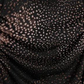 Black Mesh Long Sleeve Spot Print Midi Dress