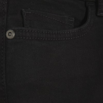 Black Mid Rise Flared Jeans