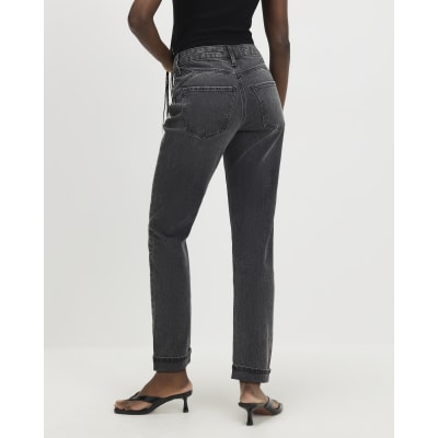 Black Mid Rise Mom Fit Sculpt Jeans